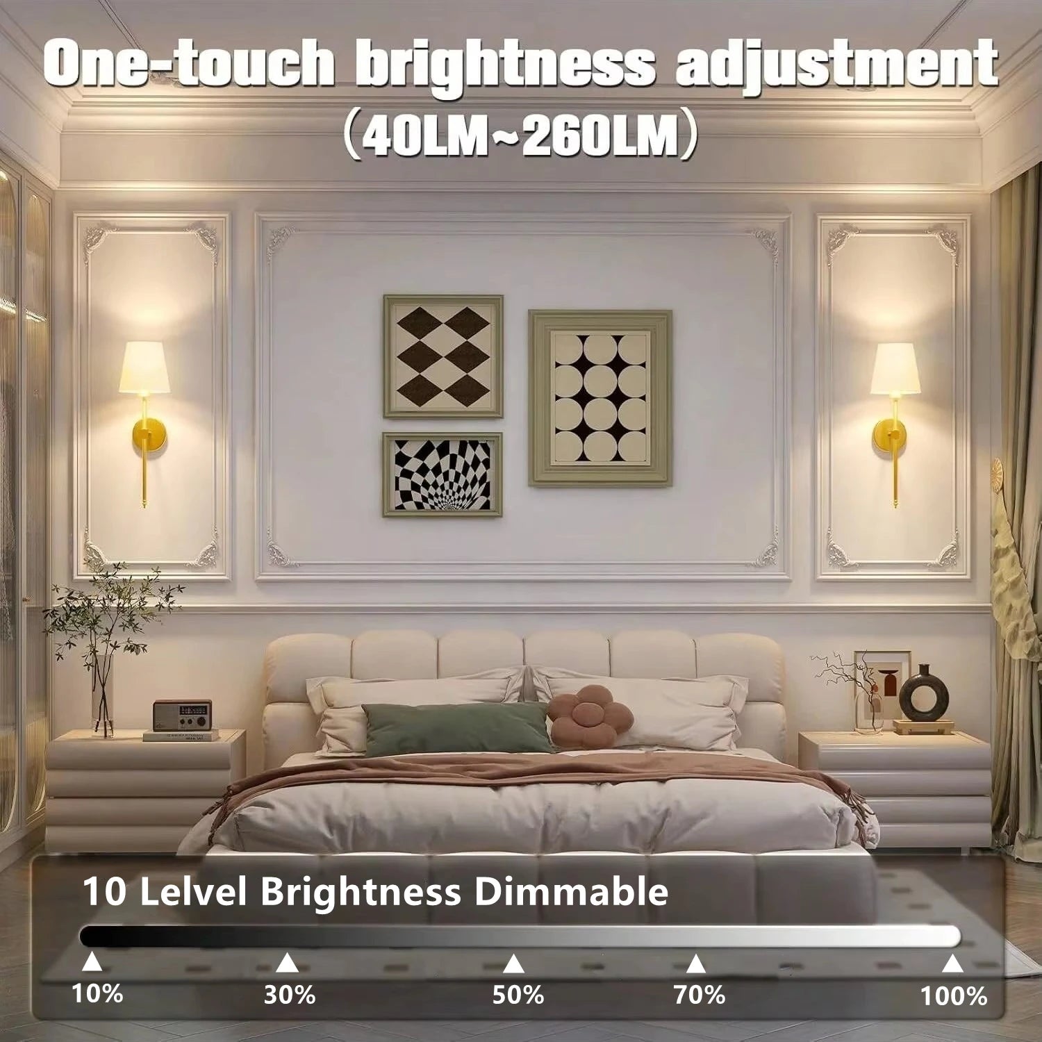 Wireless Battery Powered Wall Lamp Rechargeable Wall Lamp Dimmable Detachable Bulb Remote Control 10 Color Wireless Wall Lamp
