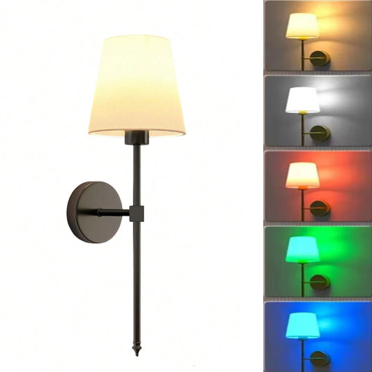 Wireless Battery Powered Wall Lamp Rechargeable Wall Lamp Dimmable Detachable Bulb Remote Control 10 Color Wireless Wall Lamp