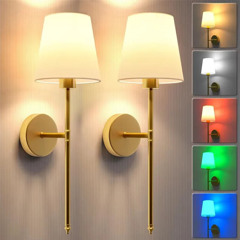 Wireless Battery Powered Wall Lamp Rechargeable Wall Lamp Dimmable Detachable Bulb Remote Control 10 Color Wireless Wall Lamp