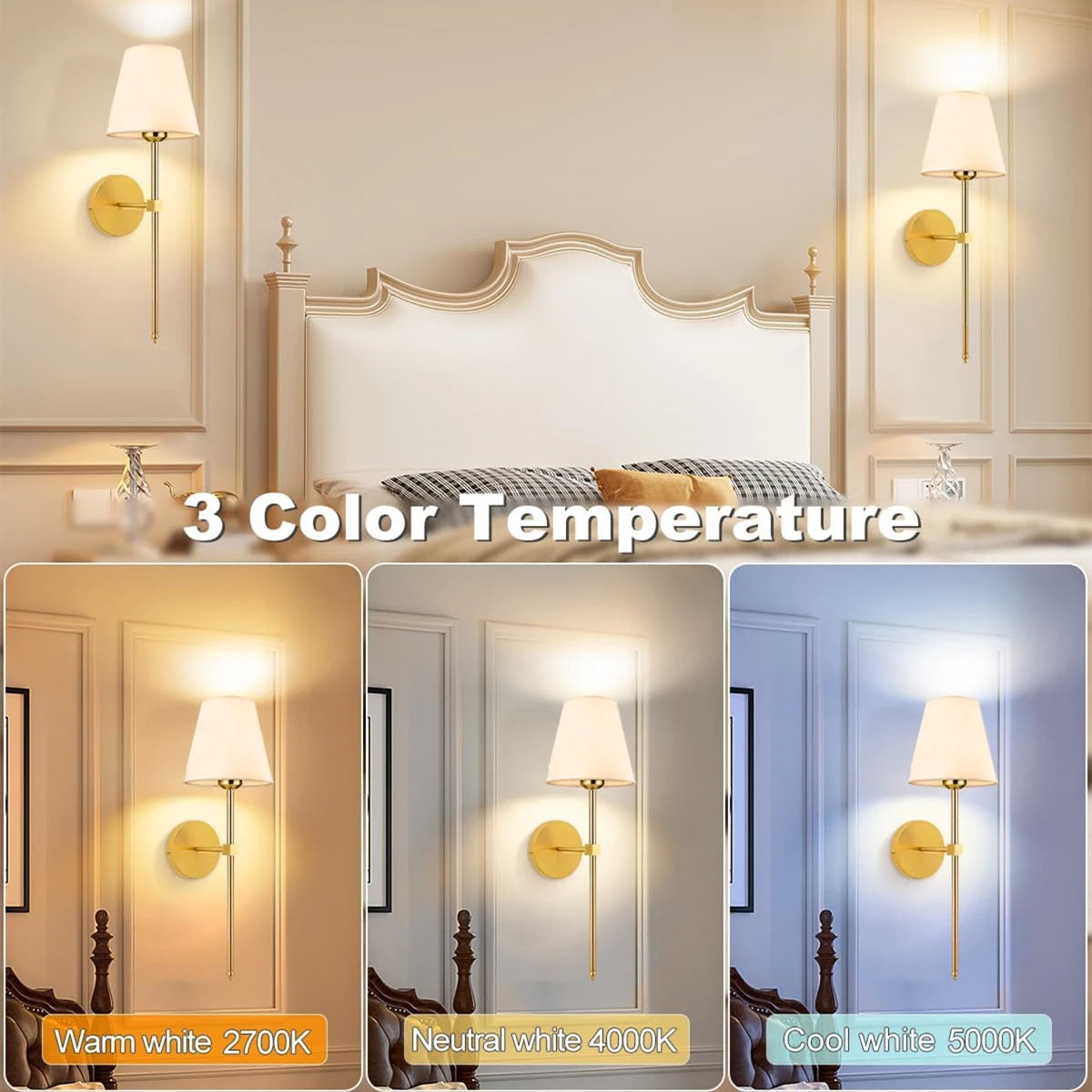 Wireless Battery Powered Wall Lamp Rechargeable Wall Lamp Dimmable Detachable Bulb Remote Control 10 Color Wireless Wall Lamp