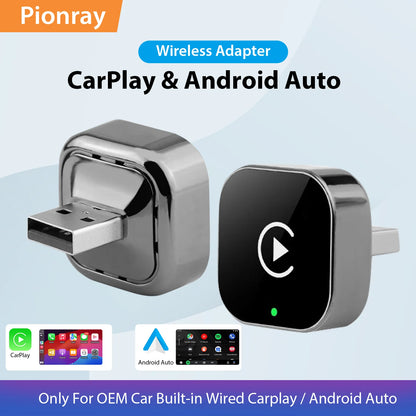 2025 Wireless CarPlay & Android Auto Adapter - 2-in-1, 5GHz Wifi, Plug & Play (USB/USB-C)